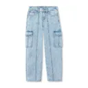 Lands' End Kids Denim Cargo Wide Leg Jeans - Large